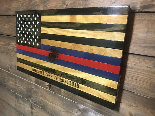 Semper Fi - Handmade Wooden American Flags